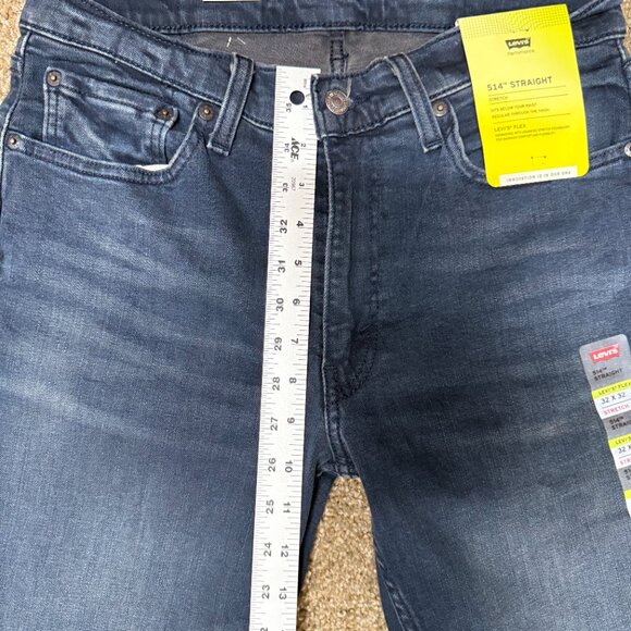 Levi's 514 Flex Straight Leg Jeans Mens 32x32 Blue Denim Cotton Stretch Low Rise - Picture 8 of 16